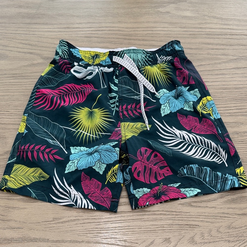 Wes & Willy Youth Boys (sz8) Tropical Floral Tech Trunks